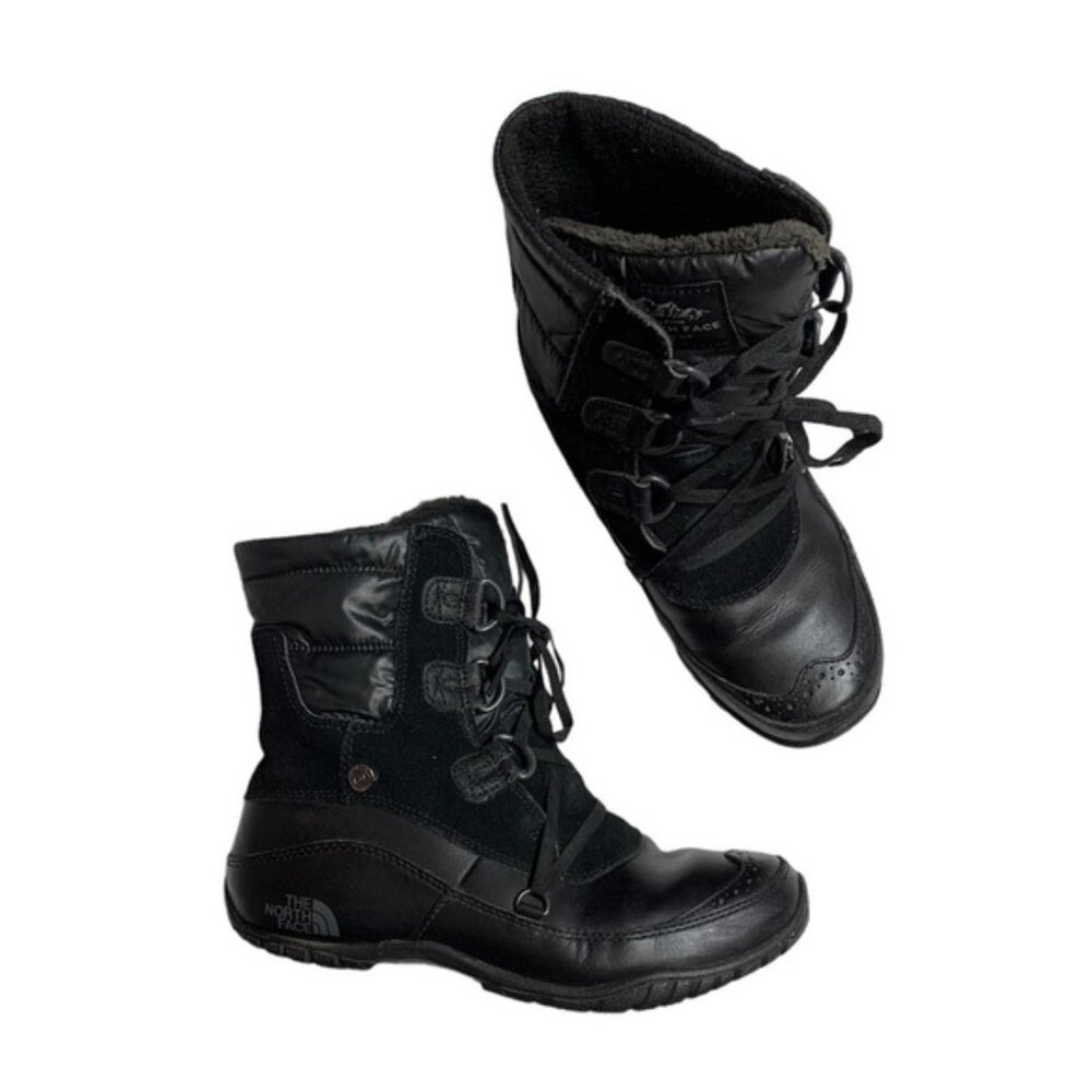 The North Face Primaloft size 6.5 lace up leather winter boots